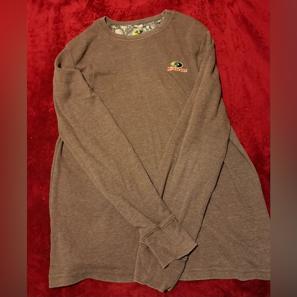 Mossy Oak Brown waffle knit long sleeve for Men size medium
